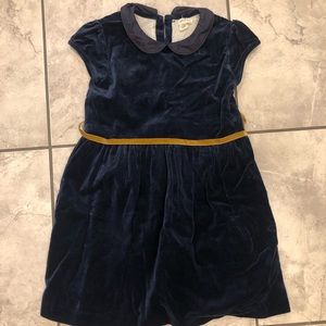 Olive Juice Velvet Peter Pan collar dress